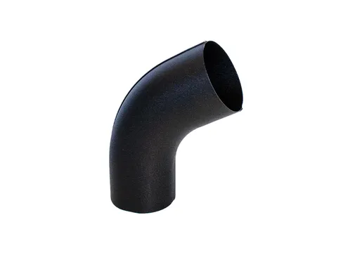 Bocht 60° verzinkt staal met mof en spie geschikt voor 90mm HWA buis zwart RAL 9005