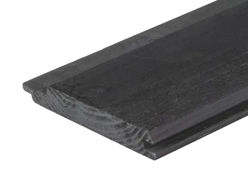 Channelsiding Vuren 19x146mm (werkend 131mm) fijnbezaagd zwart gespoten