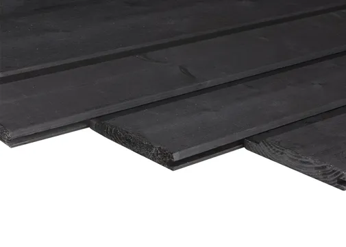 Channelsiding Vuren 19x146mm (werkend 131mm) fijnbezaagd zwart gespoten