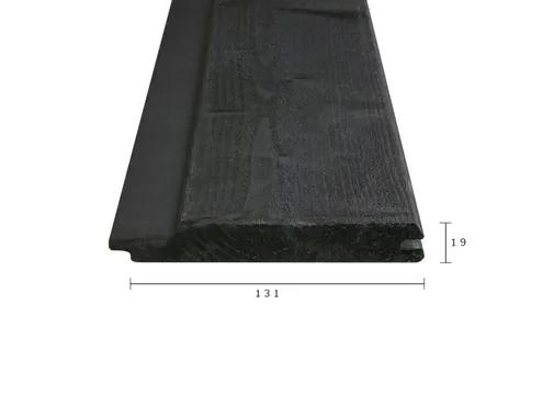 Channelsiding Vuren 19x146mm (werkend 131mm) fijnbezaagd zwart gespoten