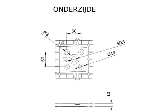 Cobblit® bevestigingset t.b.v. betonpoer voor houten palen van 140x140 of 150x150mm