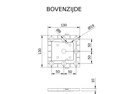 Cobblit® bevestigingset t.b.v. betonpoer voor houten palen van 140x140 of 150x150mm