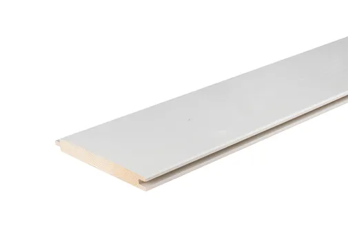 Dakbeschot Vuren 25x200mm (werkend 20x180mm) mes en groef geschaafd wit gespoten RAL9010