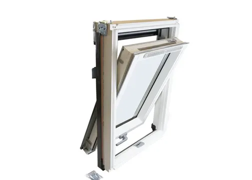 Dakraam Winstar tuimelvenster HR glas met gootstuk 134x78cm wit afgelakt 