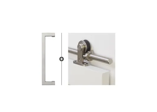 Schuifdeur systeem Delta RVS 200cm met deurgreep Biloxi RVS