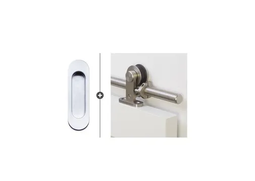 Schuifdeur systeem Delta RVS 200cm met deurkom Noxia mat chroom