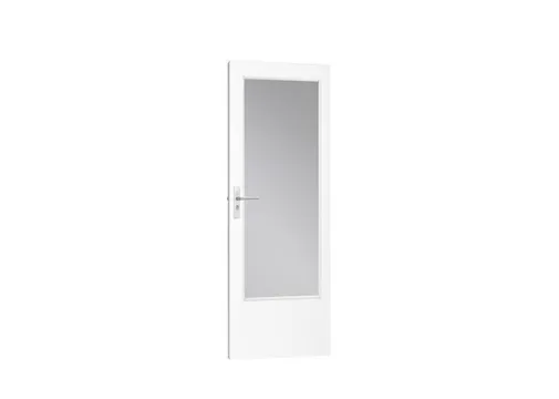 Boarddeur Vlak SKB 296 volspaan vulling met grote glasopening voorgelakt RAL 9010 excl. glas opdek