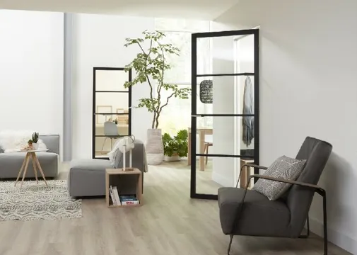 Binnendeur SSL 4004 met nevelglas zwart RAL 9011