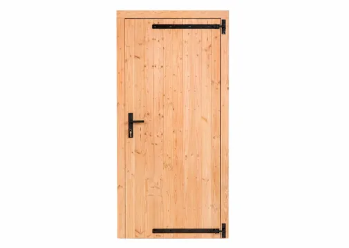 Douglas deur rechtsdraaiend - buitenmaat 100x205cm incl. zwart deurbeslag