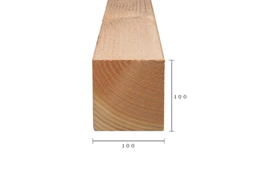 Paal Douglas hout 100x100mm fijnbezaagd 