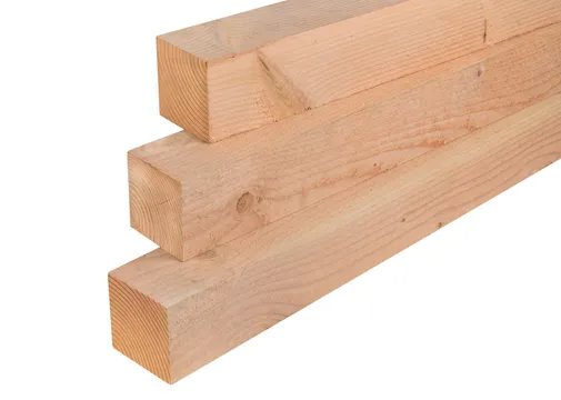 Paal Douglas hout 100x100mm fijnbezaagd 