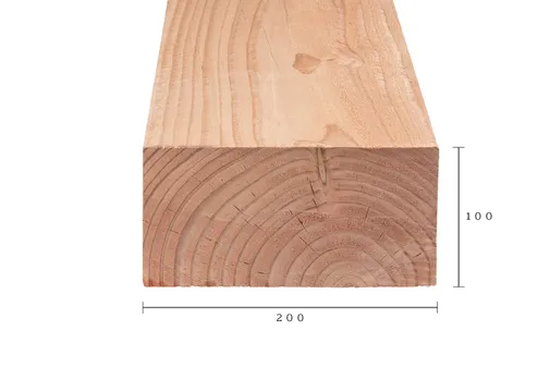 Balk Douglas hout 100x200mm fijnbezaagd 