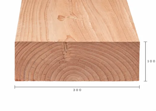 Balk Douglas hout 100x300mm vers gezaagd