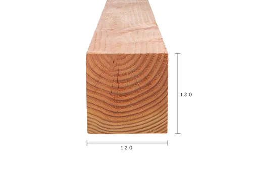 Paal Douglas hout 120x120mm fijnbezaagd 