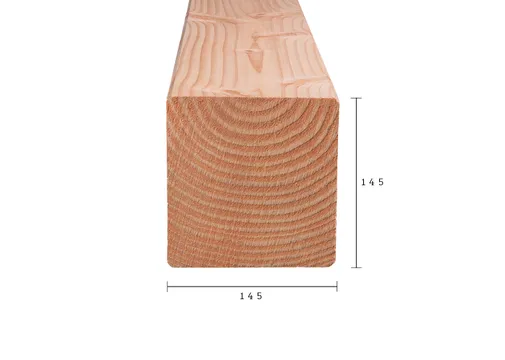 Paal Douglas hout 150x150mm geschaafd aan 145x145mm