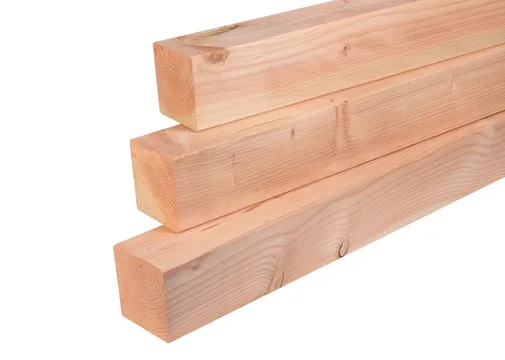 Paal Douglas hout 150x150mm geschaafd aan 145x145mm