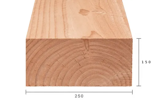 Balk Douglas hout 150x250mm vers gezaagd