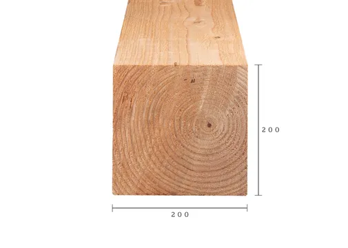 Paal Douglas hout 200x200mm bezaagd 