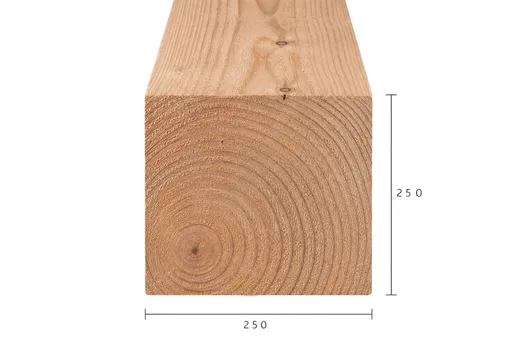 Paal Douglas hout 250x250mm vers gezaagd