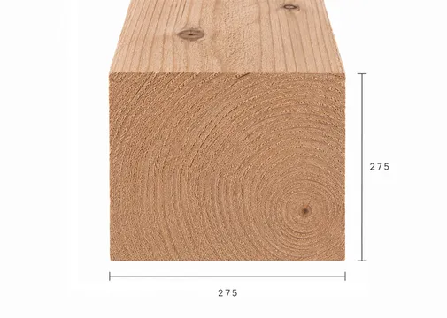 Paal Douglas hout 275x275mm vers gezaagd