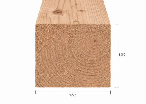 Paal Douglas hout 300x300mm vers gezaagd