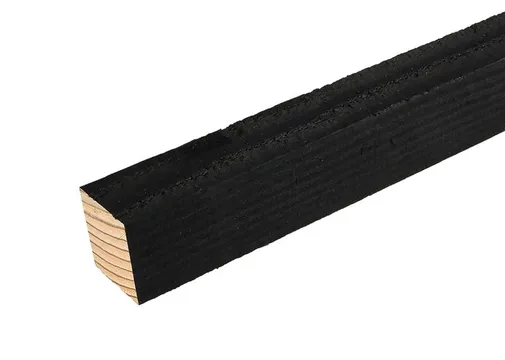 Regel Douglas hout 50x50mm fijnbezaagd zwart geïmpregneerd (gedompeld) 