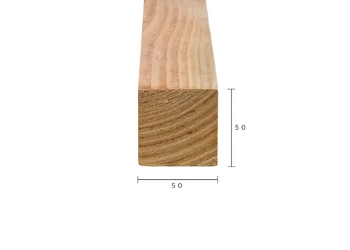 Regel Douglas hout 50x50mm fijnbezaagd 