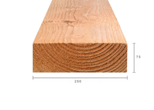 Balk Douglas hout 75x250mm vers gezaagd