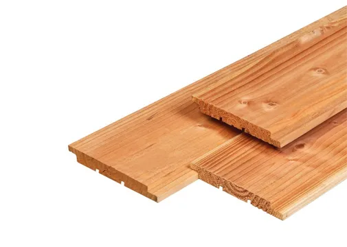 Douglas channelsiding van 18x142mm (werkend 18x124mm) geschaafd/fijnbezaagd