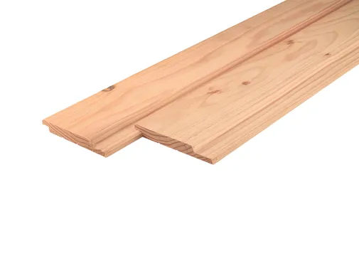 Douglas channelsiding van 18x142mm (werkend 18x124mm) geschaafd/fijnbezaagd