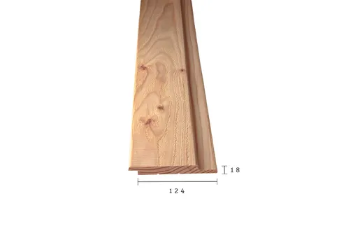 Douglas channelsiding van 18x142mm (werkend 18x124mm) geschaafd/fijnbezaagd