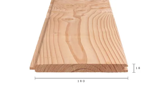 Dakbeschot Douglas hout 18x180mm (werkend) geschaafd 