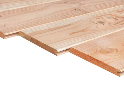 Dakbeschot Douglas hout 18x180mm (werkend) geschaafd 