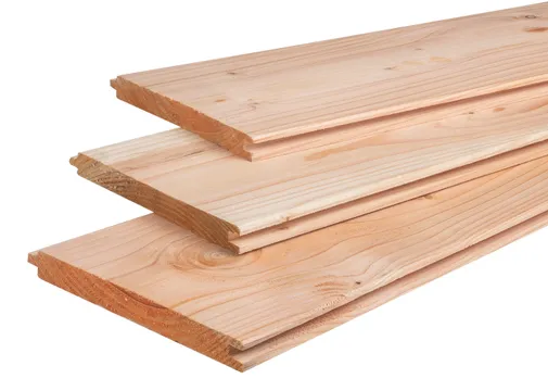Dakbeschot Douglas hout 18x180mm (werkend) geschaafd 