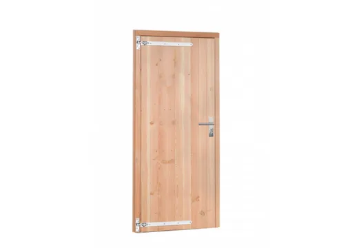 Deur Douglas hout linksdraaiend buitenmaat 90x201cm met RVS deurbeslag