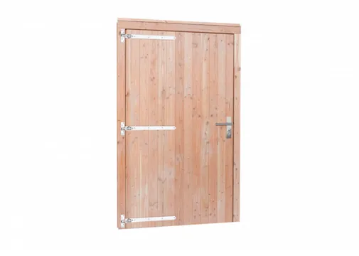 Deur Douglas hout linksdraaiend XL buitenmaat 119x209cm met RVS deurbeslag
