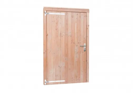 Deur Douglas hout linksdraaiend XL buitenmaat 110x214,5cm met RVS deurbeslag