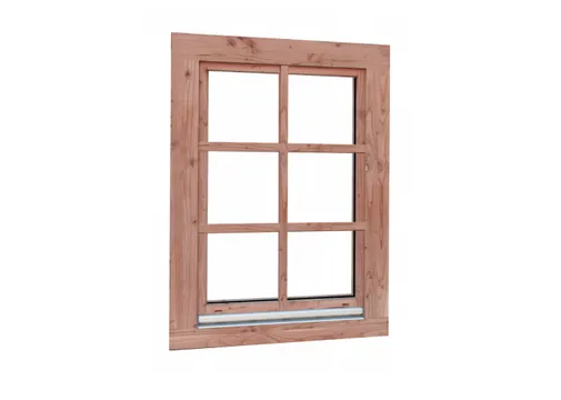 Draai-kiepraam Douglas hout buitenmaat 84,4x120,4cm dubbelglas met kozijn