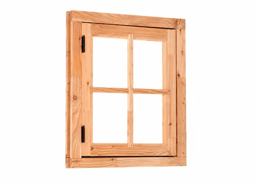 Douglas draairaam met dubbelglas - buitenmaat 90x105cm incl. zwart raambeslag
