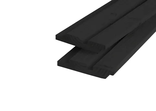 Dubbel Rhombus profiel Douglas hout 19x130mm (werkend 19x120mm) zwart