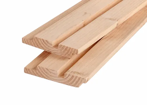 Dubbel Rhombus profiel Douglas hout 26x145mm (werkend 26x130mm) geschaafd