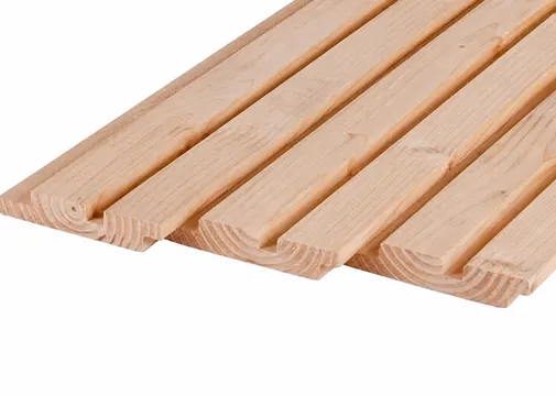 Dubbel Rhombus profiel Douglas hout 26x145mm (werkend 26x130mm) geschaafd