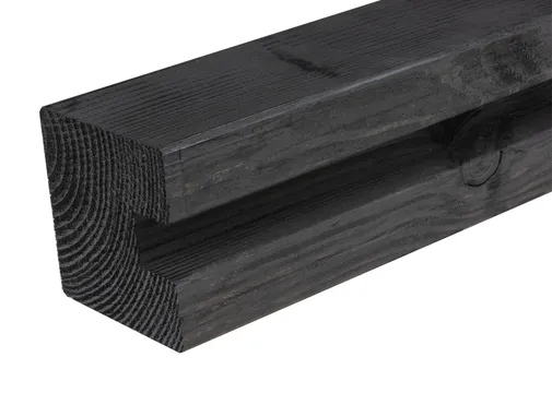 Sleufpaal Douglas hout (eindpaal) 110x110mm zwart geïmpregneerd (gedompeld)