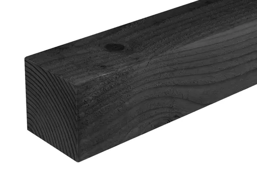 Paal Douglas hout 100x100mm fijnbezaagd zwart geïmpregneerd (gedompeld)
