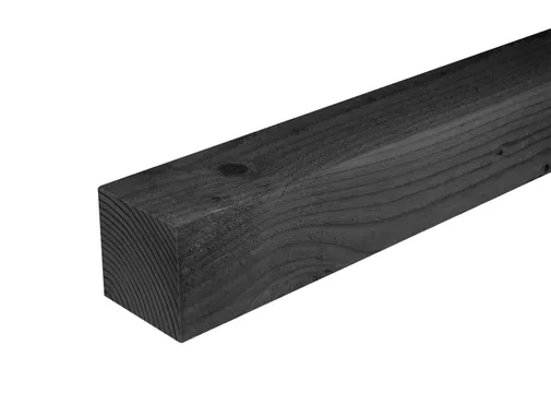 Paal Douglas hout 100x100mm fijnbezaagd zwart geïmpregneerd (gedompeld)