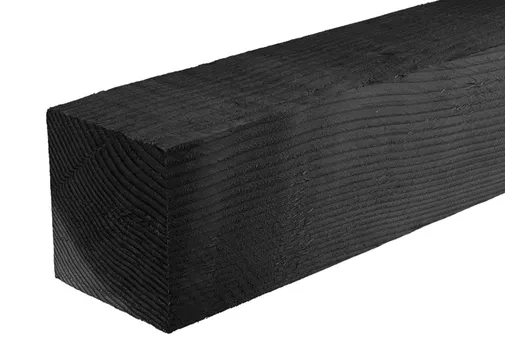 Paal Douglas hout 150x150mm fijnbezaagd zwart geïmpregneerd (gedompeld)