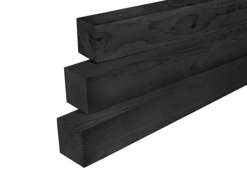 Paal Douglas hout 150x150mm fijnbezaagd zwart geïmpregneerd (gedompeld)