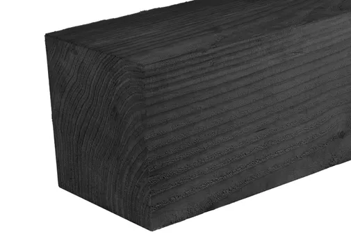 Paal Douglas hout 200x200mm fijnbezaagd zwart geïmpregneerd (gedompeld)