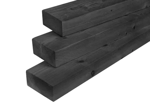 Balk Douglas hout 70x200mm fijnbezaagd zwart geïmpregneerd (gedompeld)