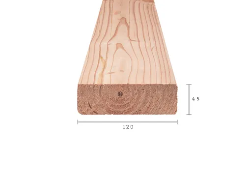 Douglas balk 45x120mm geschaafd